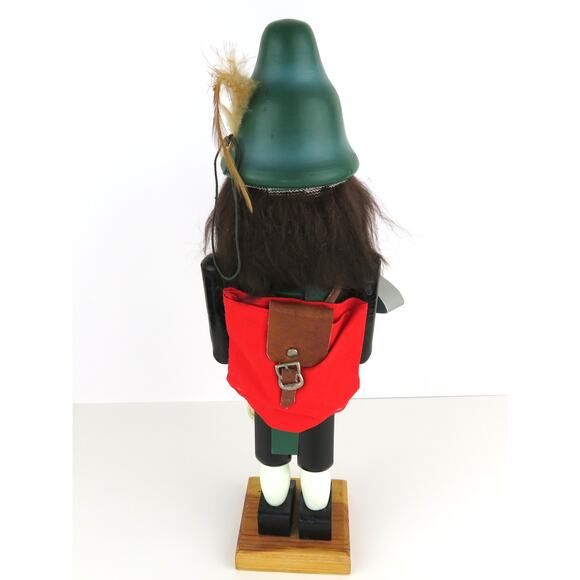 Vintage 15" Wooden Nutcracker Mountain Climber Green Hat Red Pack Germany Style - Picture 4 of 12